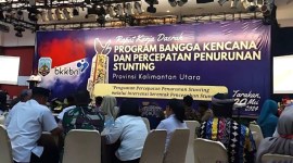 Suasana Rapat Kerja Daerah Program Bangga Kencana dan Percepatan Penurunan Stunting 2024 bertajuk “Penguatan Percepatan Penurunan Stunting melalui Intervensi Serentak Pencegahan Stunting” yang digelar Pemprov Kaltara di Kota Tarakan, Rabu (29/5/2024). [ANTARA/HO-Adpim Kaltara]
