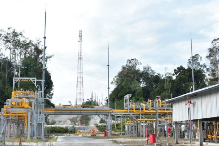 Pengaliran gas dari JOB Pertamina-Medco E&P Simenggaris kepada mini LNG plant pertama di Indonesia. [ANTARA/HO-JOB Pertamina-Medco E&P Simenggaris]