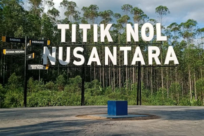 Titik nol Kota Nusantara, ibu kota negara baru Indonesia berlokasi di Kecamatan Sepaku, Kabupaten Penajam Paser Utara, Provinsi Kalimantan Timur. [ANTARA/Nyaman Bagus P]
