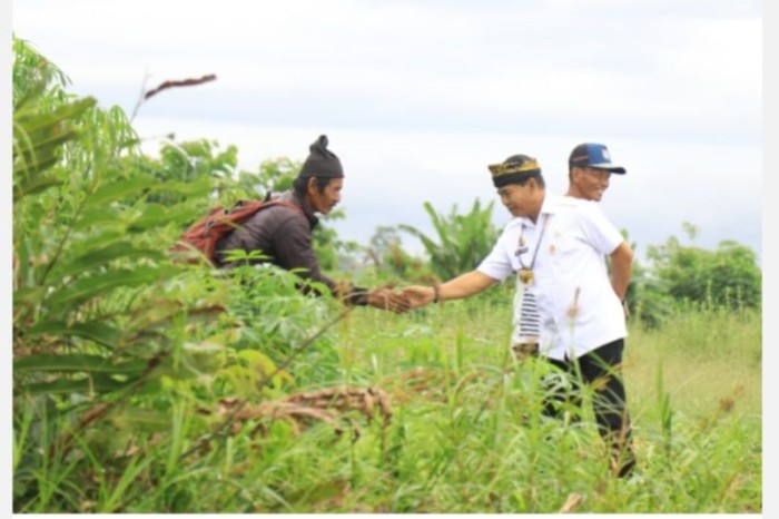 Gubernur Kalimantan Utara Zainal Arifin Paliwang saat meninjau para petani. [ANTARA/HO-DKISP Kaltara]