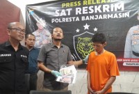 Pencuri mobil Honda Jazz diciduk Jajaran Satuan Reskrim Polresta Banjarmasin. (SuarIndonesia/YI))
