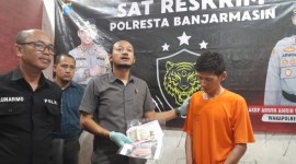 Pencuri mobil Honda Jazz diciduk Jajaran Satuan Reskrim Polresta Banjarmasin. (SuarIndonesia/YI))