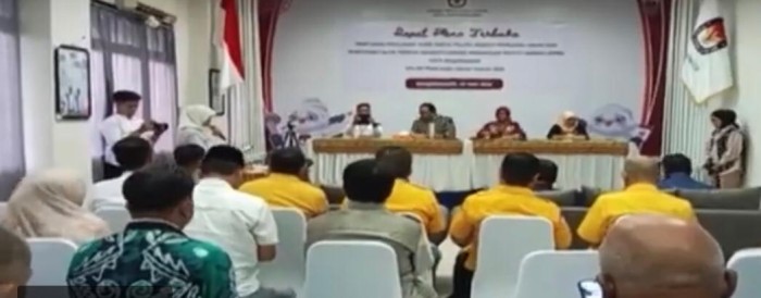 Pleno Penerapan Hasil Pemilu 2024 untuk calon anggota DPRD Banjarmasin untuk periode 2024-2029 SuarIndonesia/Ist)