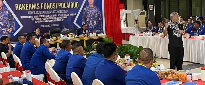 Rakernis) Fungsi Polairud di Aula Mathilda Mapolda Kalsel, Selasa (21/5/2024). SuarIndonesia/ZI)