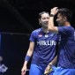 Pasangan ganda campuran Indonesia Dejan Ferdinansyah/Gloria Emanuelle Widjaja menang atas Tang Chun Man/Tse Ying Suet 21-4, 21-15 dalam waktu 28 menit, di Singapore Indoor Stadium, pada Rabu (29/5/2024).