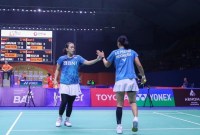 Febriana Dwipuji Kusuma/Amalia Cahaya Pratiwi melangkah ke semifinal Thailand Open 2024. Ana/Tiwi menang dua gim langsung 21-16, 21-12 di perempatfinal menyingkirkan ganda putri Chinese Taipei, Chang Ching Hui/Yang Ching Tun di Nimibutr Stadium, Bangkok, Jumat (17/5/2024) sore WIB. [PBSI]