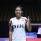 Gregoria Mariska Tunjung melangkah ke babak 16 besar Singapore Open 2024 setelah mengalahkan Beiwen Zhang. [Arsip PBSI]