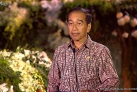 Presiden Joko Widodo (Jokowi) menyampaikan sambutannya pada gala dinner  World Water Forum ke-10 di Bali di Taman Budaya Garuda Wisnu Kencana, Bali, Minggu (19/5/2024) malam. [Screenshot: @youtube Biro Pers, Media, dan Informasi Sekretariat Presiden]