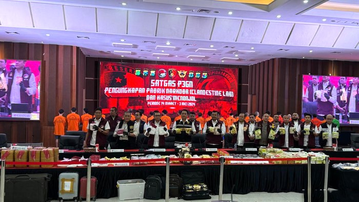 Satgas P3GN Polri menangkap 28.861 tersangka kasus narkoba sejak September 2023. Sabu seberat 3,78 ton hingga 1,7 ton ganja disita. [detikcom/Gisella PL]