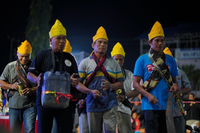 Penampilan peserta lomba bagarakan sahur