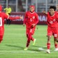Pemain Timnas Putri Indonesia,Marcela Awi, merayakan gol ke gawang Singapura dalam laga uji coba di Stadion Madya, Senayan, Jakarta, Selasa, (28/5/2024) malam. [Bola.com/Bagaskara L]