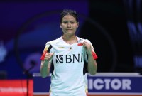 Komang Ayu Cahya Dewi melaju ke perempat final Thailand Open 2024 setelah menang lawan Sim Yu Jin (Korsel) dengan rubber game 19-21, 21-19, 21-14. [PBSI]