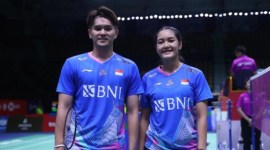 
Ganda campuran Indonesia, Adnan Maulana/Nita Violina Marwah lolos ke 16 besar Indonesia Open 2024. [PBSI]