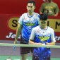 Aksi Sabar Karyaman/Moh Reza Pahlevi saat melawan Lee Jhe-huei/Yang Po Hsuan di babak perempat final Indonesia Open 2024 pada Jumat (7/6/2024).[KOMPAS.com/Firzie A. Idris]