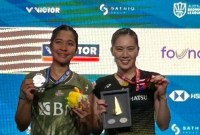 Ester Nurumi Tri Wardoyo tampil sebagai runner up tunggal putri Australia Open 2024, setelah kalah di laga final dari Ayah Ohori dari Jepang, Minggu (16/6/2024). [x.com/TONAMIbadminton]