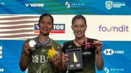 Ester Nurumi Tri Wardoyo tampil sebagai runner up tunggal putri Australia Open 2024, setelah kalah di laga final dari Ayah Ohori dari Jepang, Minggu (16/6/2024). [x.com/TONAMIbadminton]