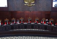 Sidang MK terkait dengan Perselisihan Hasil Pemilihan Umum (PHPU) Anggota DPR RI. [ANTARA/HO-MK]