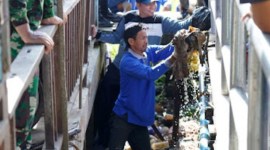 Aksi bersih-bersih sampah hingga kolong rumah pada peringatan Hari Lingkungan Hidup Sedunia 2024 di Kota Banjarmasin, Jumat (14/6/2024). [ANTARA/HO-Humas Pemkot Banjarmasin.]
