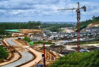 Pembangunan di Kawasan Inti Pusat Pemerintahan (KIPP) Ibu Kota Nusantara (IKN), Kabupaten Penajam Paser Utara, Kalimantan Timur, beberapa waktu lalu. [ANTARA FOTO/Rivan Awal L]