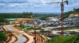 Pembangunan di Kawasan Inti Pusat Pemerintahan (KIPP) Ibu Kota Nusantara (IKN), Kabupaten Penajam Paser Utara, Kalimantan Timur, beberapa waktu lalu. [ANTARA FOTO/Rivan Awal L]