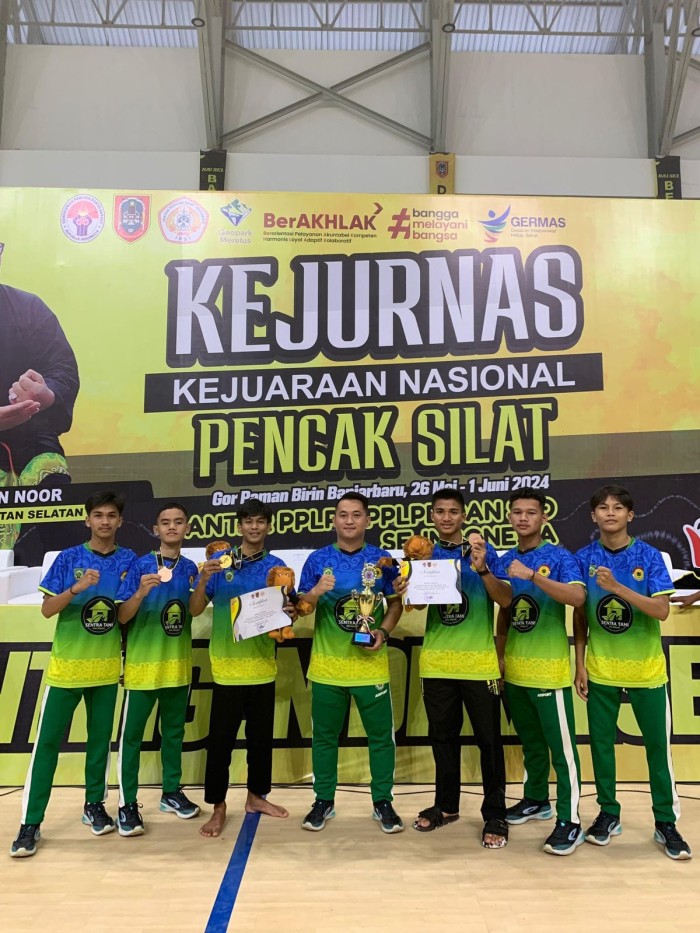 Atlet pencak silat Kabupaten Balangan usai berlaga pada Kejurnas Pencak Silat di Banjarbaru. (SuarIndonesia/Adv)