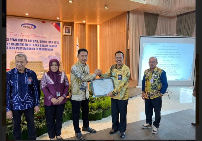 Badan Pengawas Keuangan dan Pembangungan (BPKP) Kalimantan Selatan (Kalsel), apresiasi PAM Bandarmasih meraih penghargaan, Kamis (13/6/2024). (SuarIndonesia/Ist)