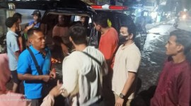 Lokasi temuan korban di Jalan Barito Hilir Gang Trijaya RT. 36 RW. 02 tepatnya penginapan Mbak Sulis Banjarmasin Barat, Senin (17/6/2024) malam. (DO)