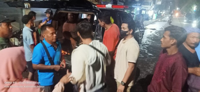 Lokasi temuan korban di Jalan Barito Hilir Gang Trijaya RT. 36 RW. 02 tepatnya penginapan Mbak Sulis Banjarmasin Barat, Senin (17/6/2024) malam. (DO)