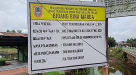 Pelebaran Jembatan Sungai Sipai, Kabupaten Banjar, mulai digarap. Akibat pelaksanaan itu, arus lalu lintas dialihkan. (SuarIndonesia/Ist)