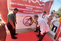 Polresta Banjarmasin dengan pembangunan fasilitas penambungan air bersih di Jalan Gubernur Soebarjo Klurahan Basirih Banjarmasin Barat, Rabu (26/6/2024) SuarIndonesia/YI)