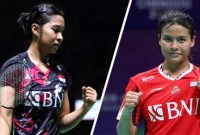 Ester Nurumi Tri Wardoyo vs Komang Ayu Cahya Dewi. [Kolase: Utha/PBSI]