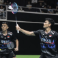 Bagas/Fikri kalah dramatis dari Kim Astrup/Anders Skaarup Rasmussendi dengan skor 16-21, 21-15, 21-23 pada perempat final Indonesia Open 2024, Jumat (7/6/2024) malam. [PBSI]