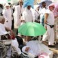 Sebanyak 1.100 orang jemaah haji meninggal dunia tahun ini setelah menderita sengatan matahari akibat gelombang panas yang ekstrem.[AFP/Fadel Senna]