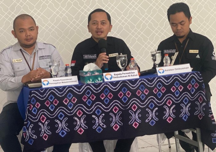 ekspos Pengawasan Pelayanan Publik di Provinsi Kalsel (Kalimantan Selatan) semester I Tahun 2024, di Aula Kantor Perwakilan Ombudsman Provinsi, JUmat (28/6/2024).