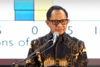 Mendagri Tito Karnavian saat keytnote speech pada Rapat Kerja Nasional (Rakernas) Asosiasi Pemerintah Kota Seluruh Indonesia (APEKSI) XVII di Balikpapan, Selasa (4/6/2024). [ANTARA/HO-YT Pemkot Balikpapan]
