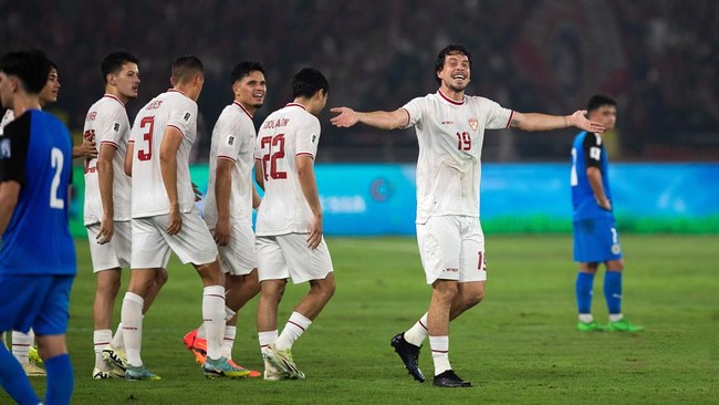 Indonesia mengalahkan Filipina 2-0 di Kualifikasi Piala Dunia 2026 di Stadion Utama Gelora Bung Karno (SUGBK), Selasa (11/6/2024) malam. [CNN Indonesia/Adi Ibrahim]