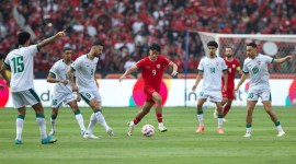 Timnas Indonesia kalah dari Irak 0-2 di Stadion GBK, Kamis (6/6/2024). [CNN Indonesia/Adhi W]
