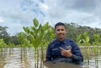 Ketua Kelompok Sadar Wisata (Pokdarwis) Desa Sungai Kupah, Rudi Hartono di Sungai Kakap. [ANTARA/HO-Dokumentasi narasumber Rudi Hartono]