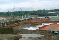 Gedung Terminal Nusantara Airport sudah mulai nampak berdiri yang dibangun di wilayah Kabupaten Penajam Paser Utara, Provinsi Kalimantan Timur (Kaltim). (ANTARA/Nyaman Bagus P)