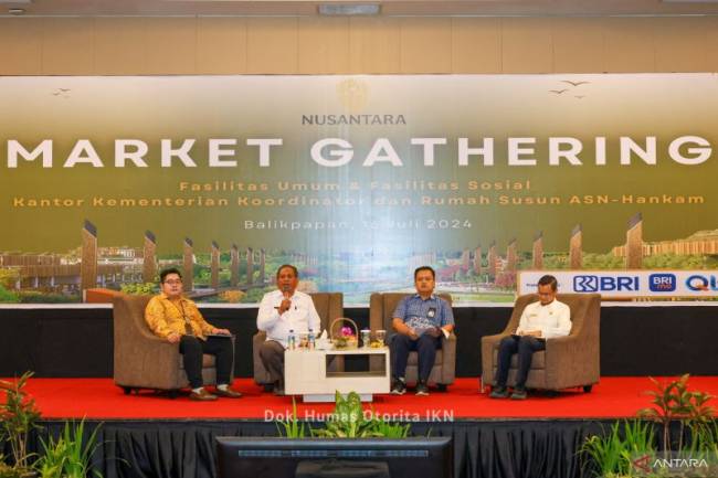 Market gathering dilakukan OIKN untuk mengajak UMKM mengisi areal komersial di KIPP Kota Nusantara. [ANTARA/HO-dokumen Humas OIKN]