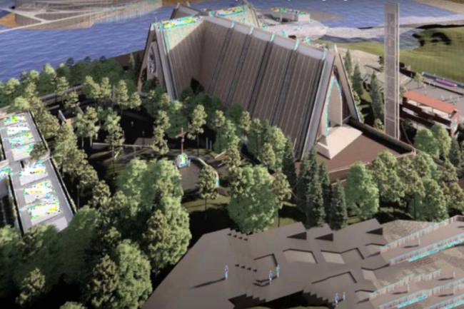 Gambar rancangan Basilika Nusantara Santo Fransiskus Xaverius di Ibu Kota Nusantara. (ANTARA/HO-Ditjen Bimas Katolik Kemenag RI)