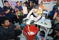 Pemusnahan barang bukti narkotika digelar jajaran Satuan Res Narkoba Polresta Banjarmasin, Jumat (5/7/2024). (SuarIndonesia/YI)