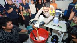 Pemusnahan barang bukti narkotika digelar jajaran Satuan Res Narkoba Polresta Banjarmasin, Jumat (5/7/2024). (SuarIndonesia/YI)