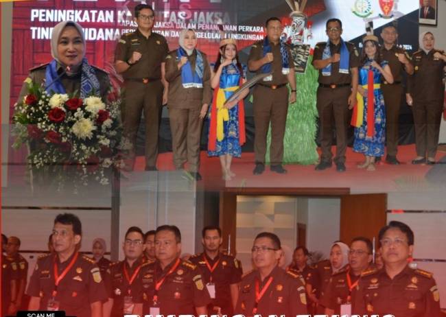 Bimbingan Teknis peningkatan kapasitas Jaksa dalam penanganan perkara tindak pidana perlindungan dan pengelolaan lingkungan hidup, dilaksnakan di sebuah hotel di Banjarmasin, Kamis (11/7/2024) (SuarIndonesia/Ist)