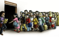 Ilustrasi perdagangan orang. [jawapos.com]
