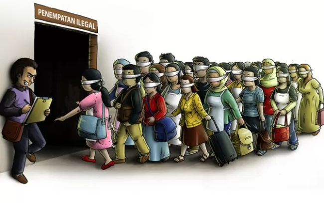 Ilustrasi perdagangan orang. [jawapos.com]
