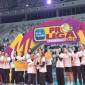Skuad voli putri Jakarta BIN (skuad voli putri Jakarta BIN) sedang foto bersama seusai menjadi juara Proliga 2024 di Indonesia Arena, Senayan, Jakarta, Sabtu (20/7/2024) malam. [Antara Foto]