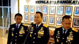 Kepala Staf Angkatan Udara (KSAU) Marsekal Tonny Harjono mengatakan pihaknya sudah menyiapkan berbagai alutsista untuk mengamankan ruang udara Ibu Kota Nusantara (IKN), Kalimantan Timur. (CNN Indonesia/ Tunggul)
