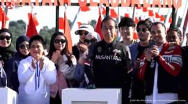 Presiden Jokowi meresmikan Jembatan Pulau Balang di Penajam Paser Utara, Kalimantan Timur sambil konvoi bareng artis dan para influencer. (Foto: Tangkapan Layar YouTube Sekretariat Presiden)