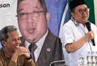 H Syaifullah Tamliha bersama dr Diauddin saat menjadi narasumberSosialisasi Perlindungan Perempuan dan Anak. (SuarIndonesia/Ist)